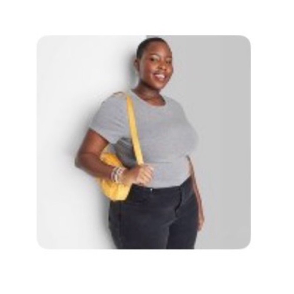 Wild Fable Short Sleeve Light Gray Crop T-Shirt